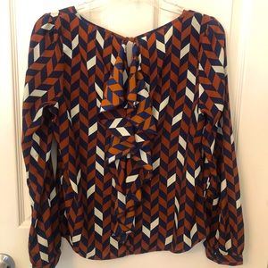 Chevron Ruffled Blouse (S)